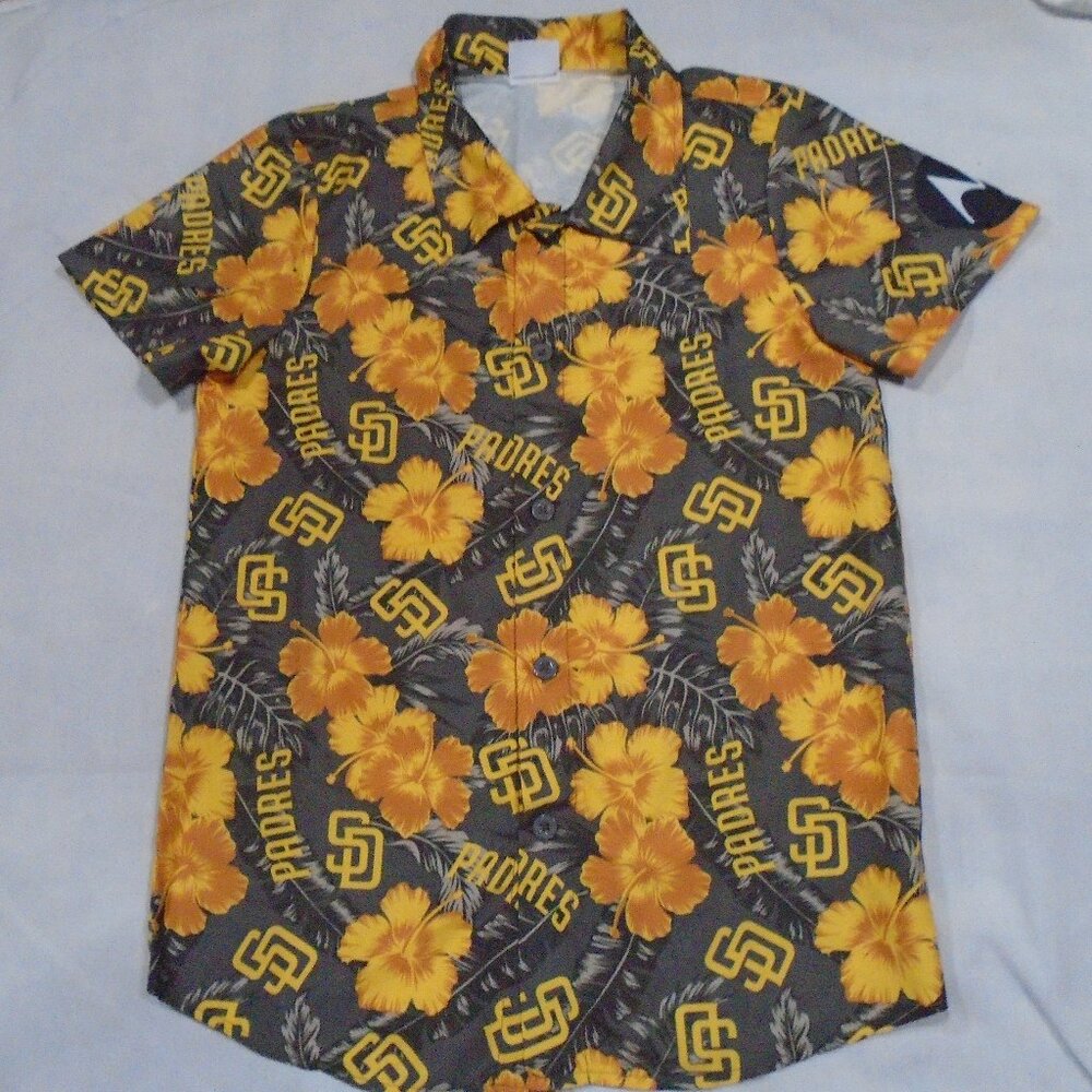 San Diego Padres 2025 Aloha Hawaiian Short Button Sleeve Shirt MLB Adult Medium